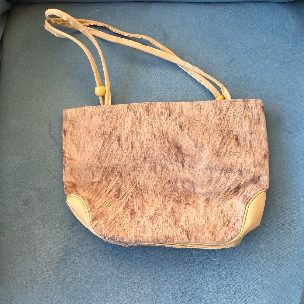 Fur print Tan and Brown Women's Bag